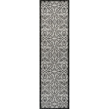 Madrid Vintage Filigree Textured Weave Indoor/outdoor Runner Rug